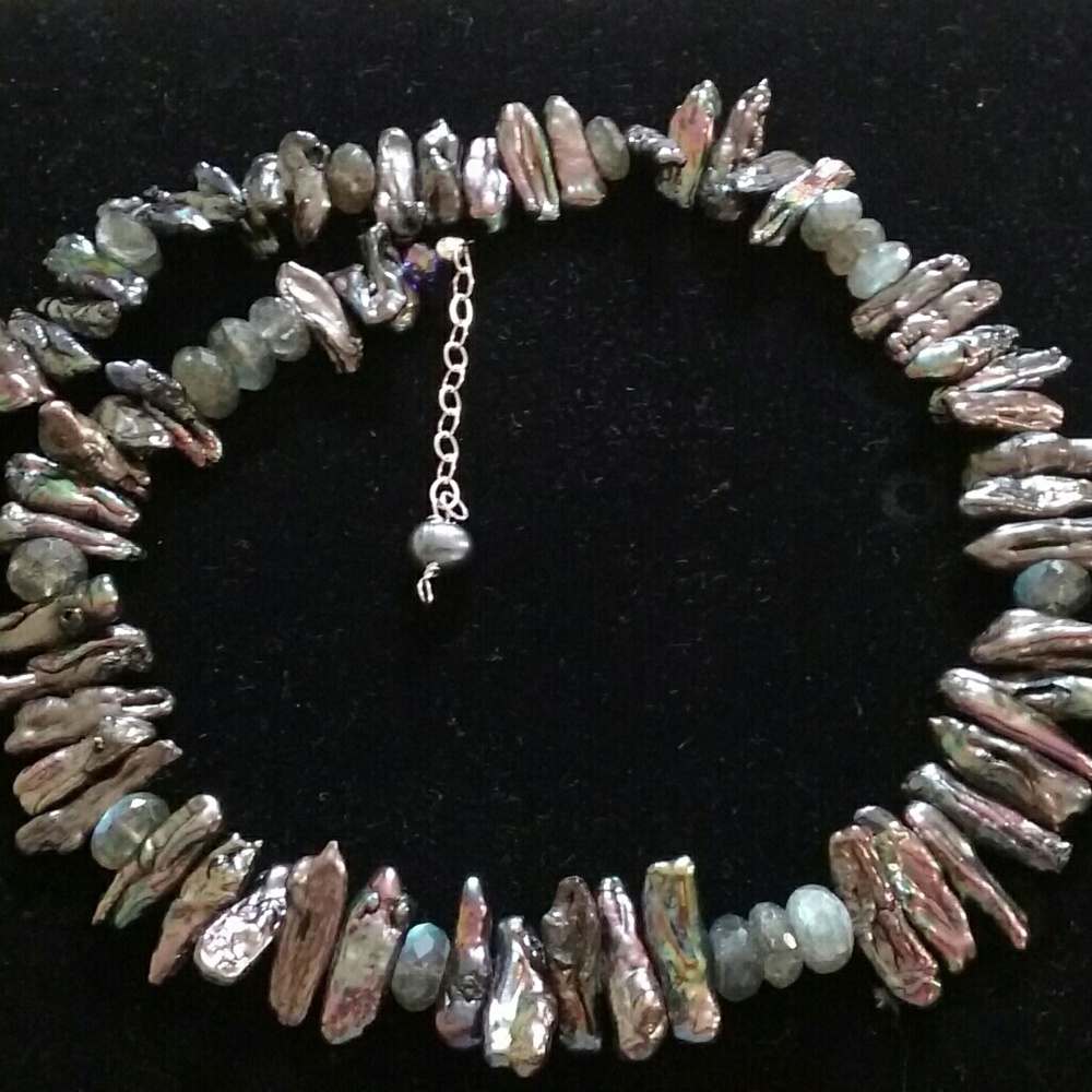 Pearl and gemstone necklace.